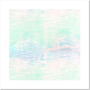 Green and Blue Soft Shibori Posters and Art